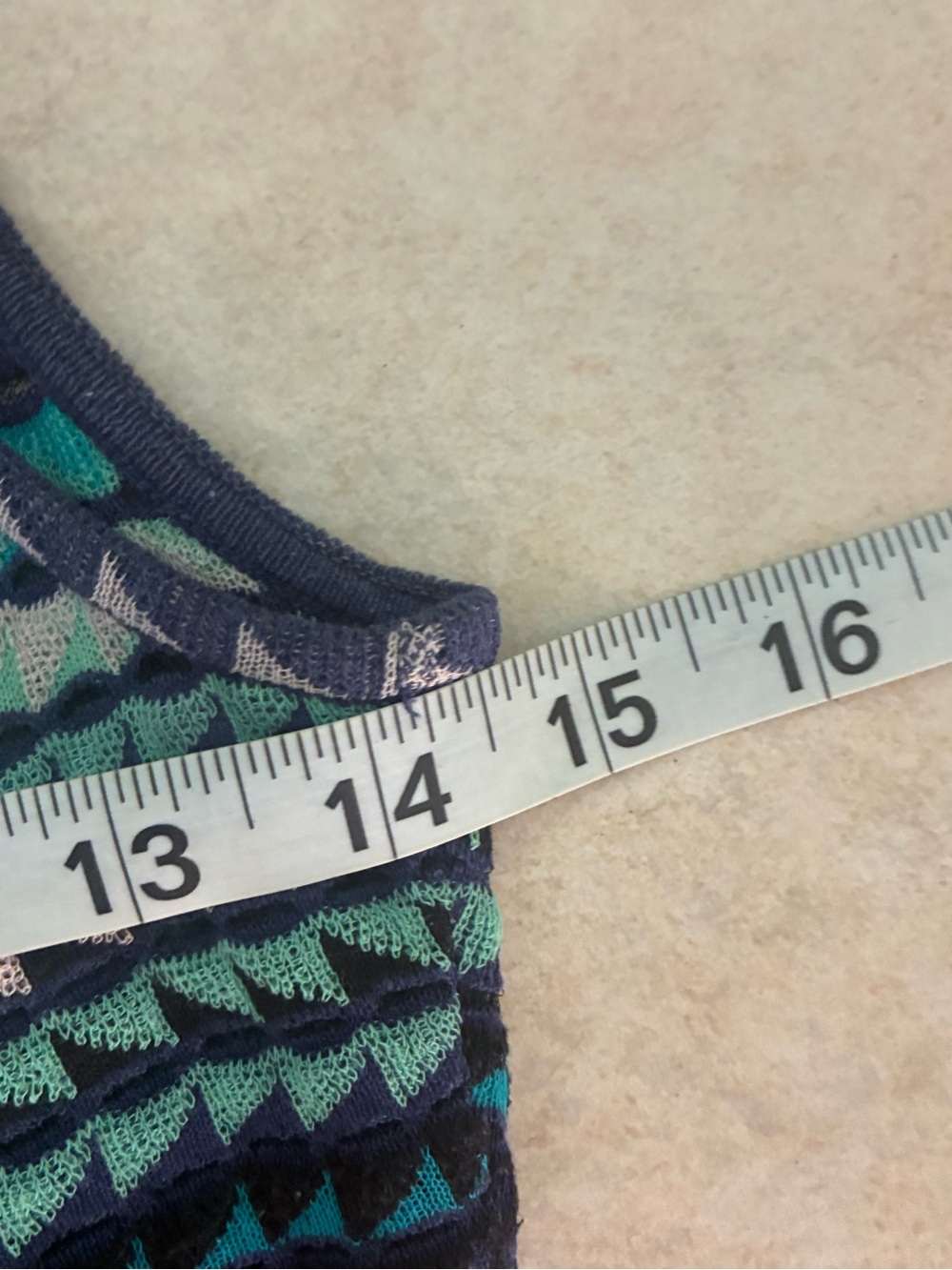 Missoni Sleeveless Patterned Knit Dress in Teal & Navy - Picture 4 of 7